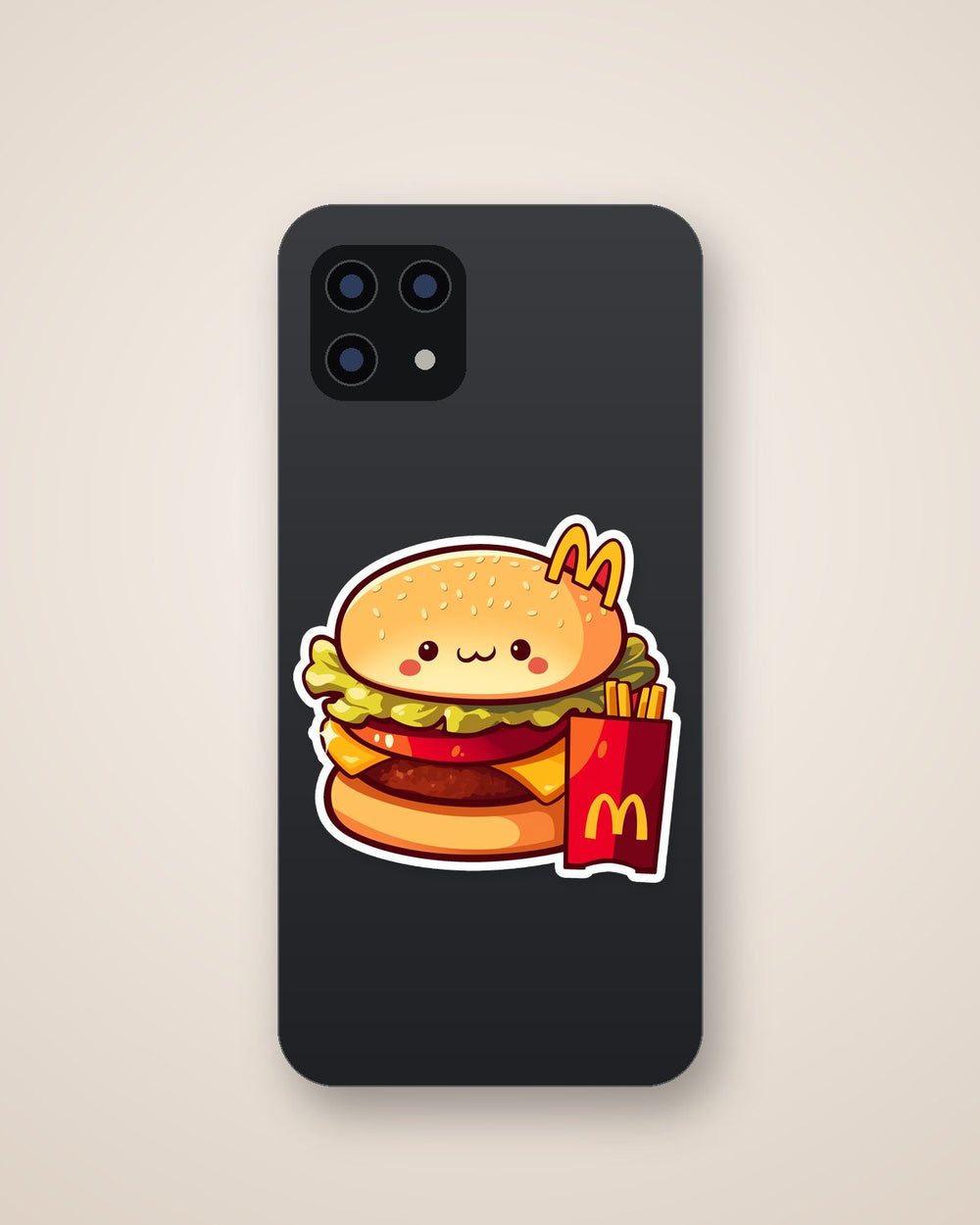 Kawaii Hamburger Fries Fast Food Sticker