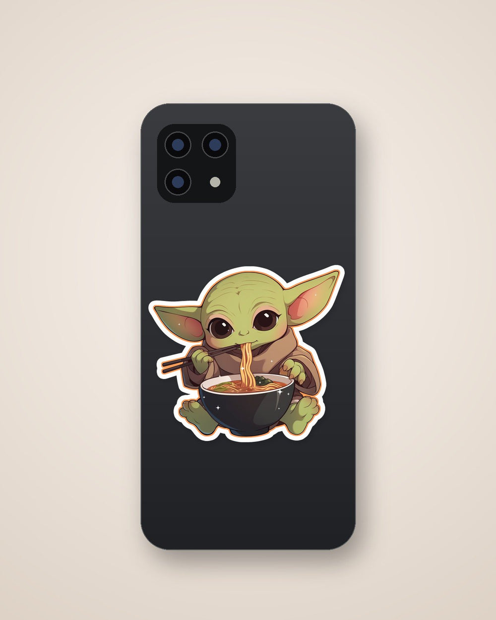 Cute Baby Yoda Ramen Noodles Sticker