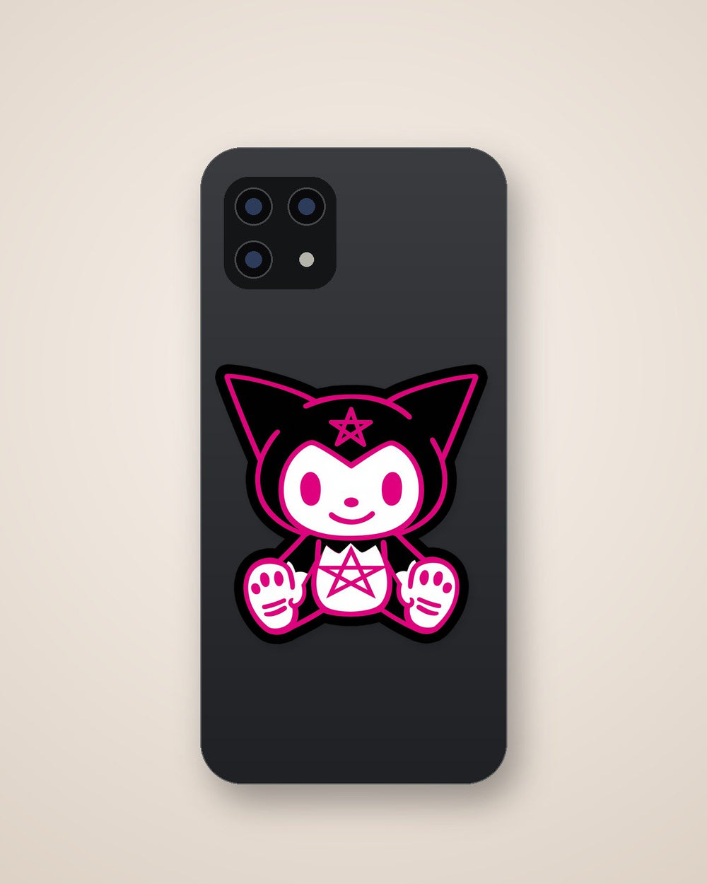 Neon Kuromi Pentagram Goth Outline Sticker