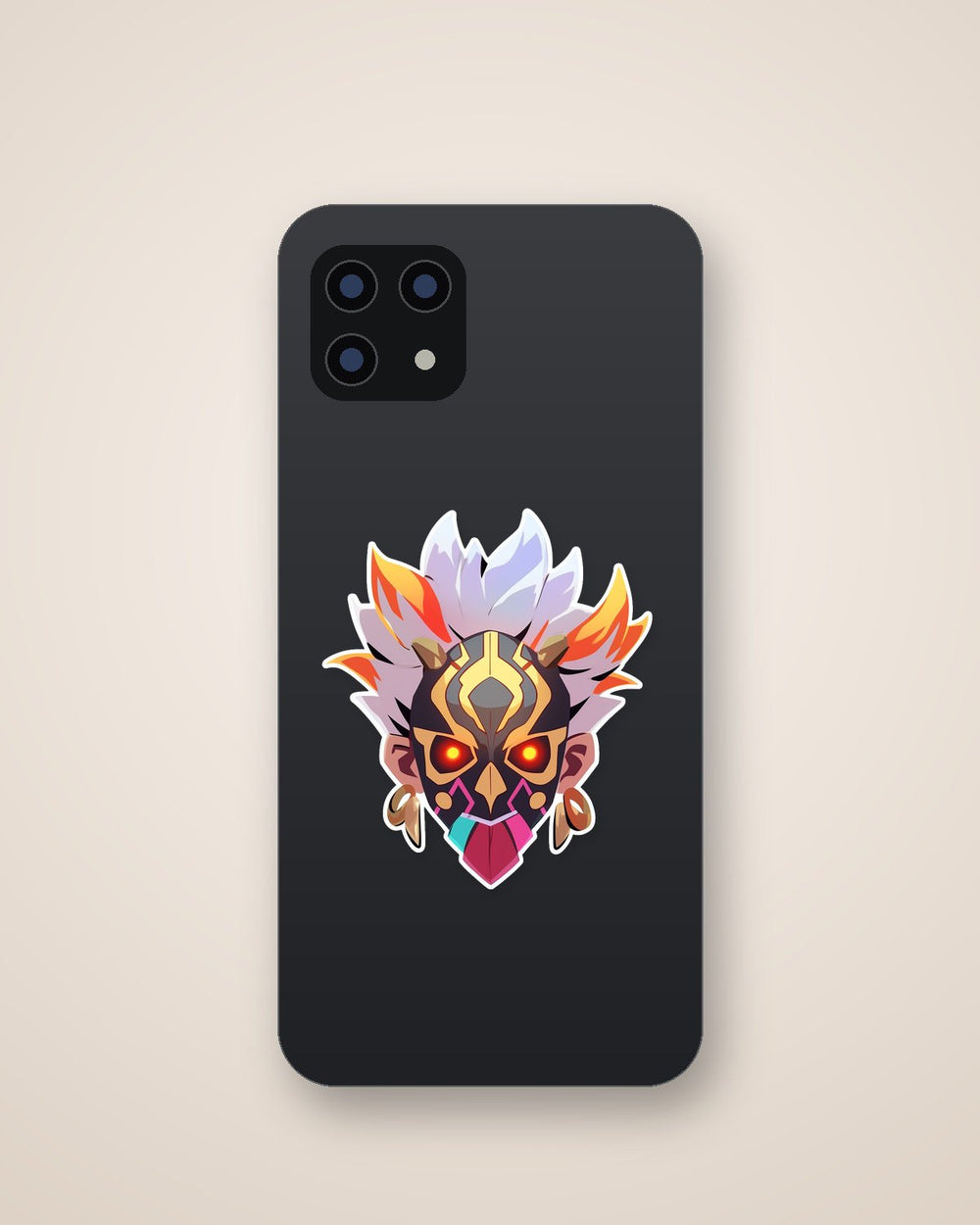 Shaman in Voodoo Mask Sticker