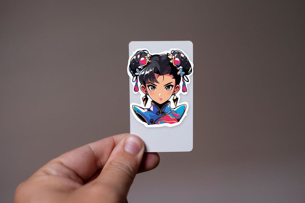 Anime Girl with a Serious Look Sticker
