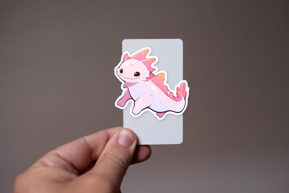 Pink Kawaii Axolotl Sticker