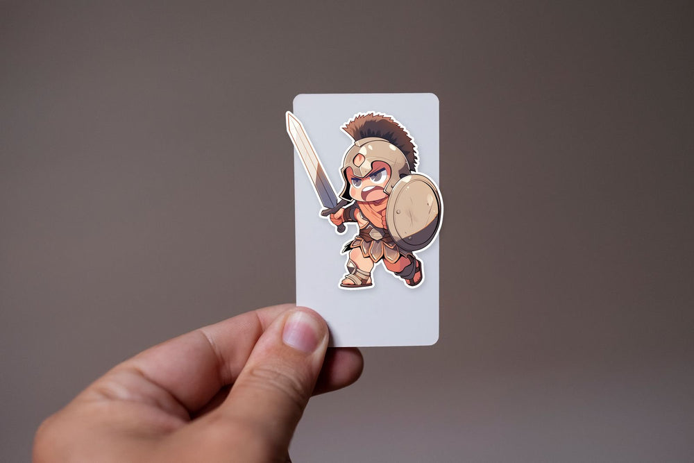 Child Gladiator Running into Battle Sticker