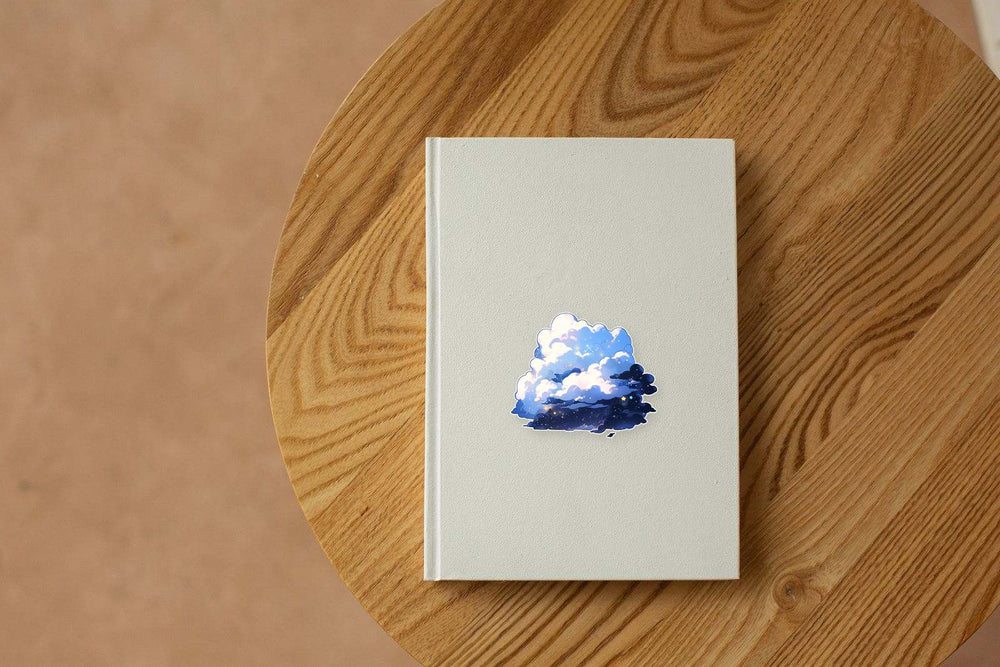 Blue Midnight Clouds Aesthetic Sticker