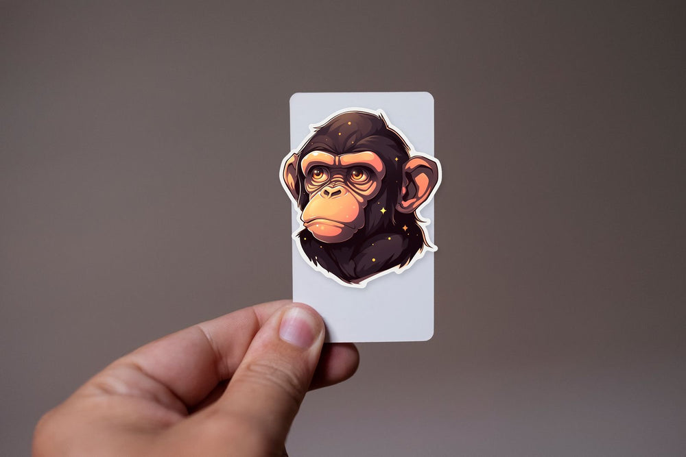 Brown Chimpanzee Head Sticker