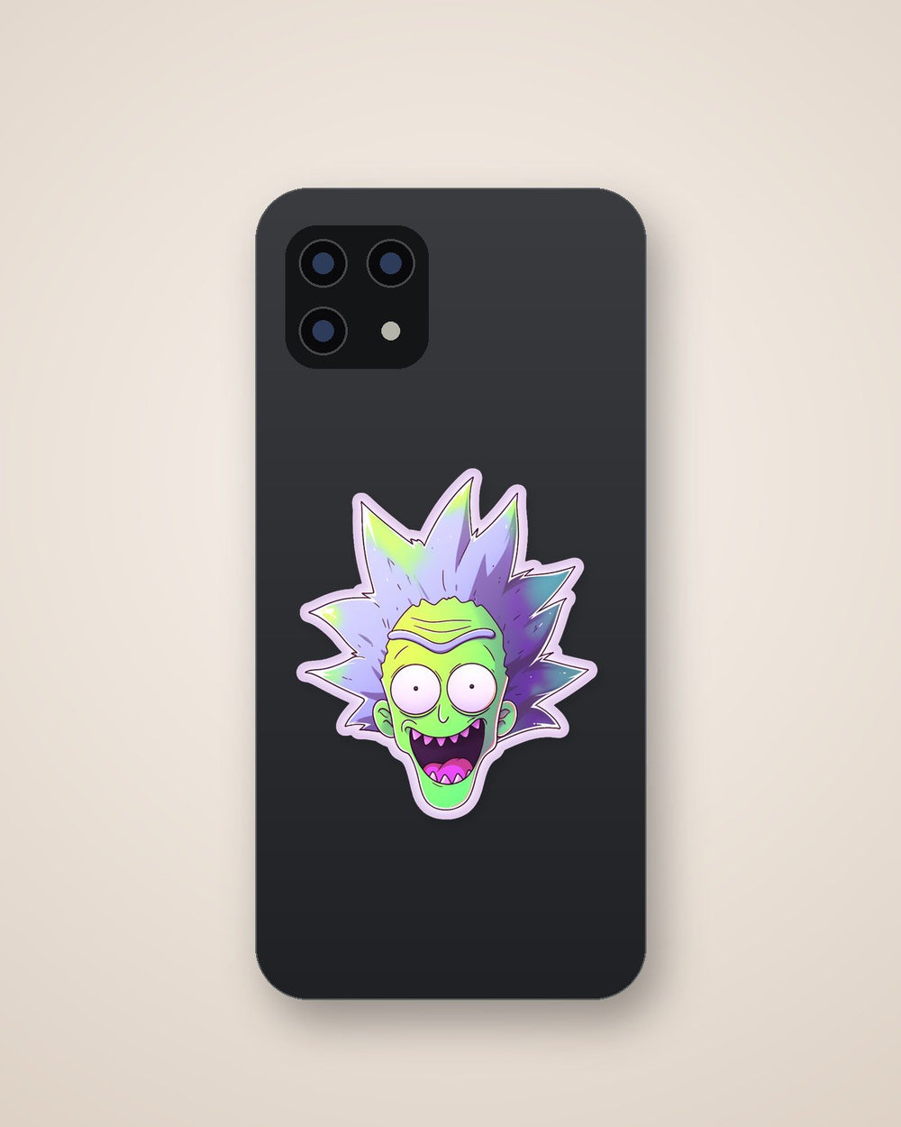 Funny Green Rick Sanchez Head Sticker