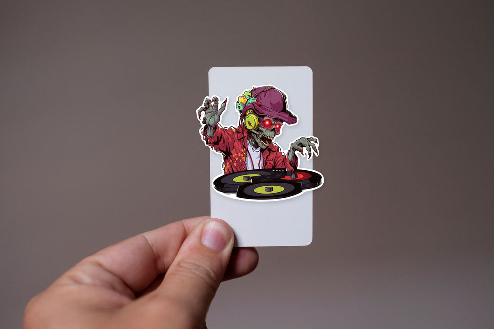 Scary Zombie DJ Sticker