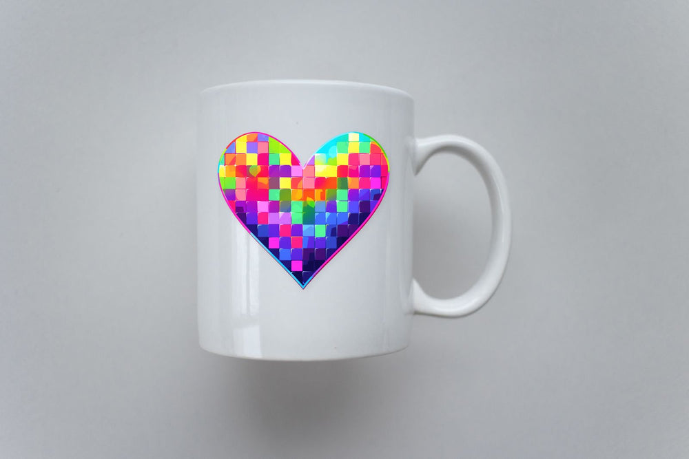 Heart of Colorful Squares Sticker