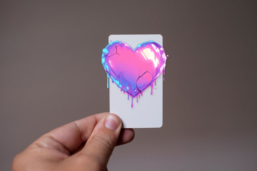 Colorful Neon Heart Sticker