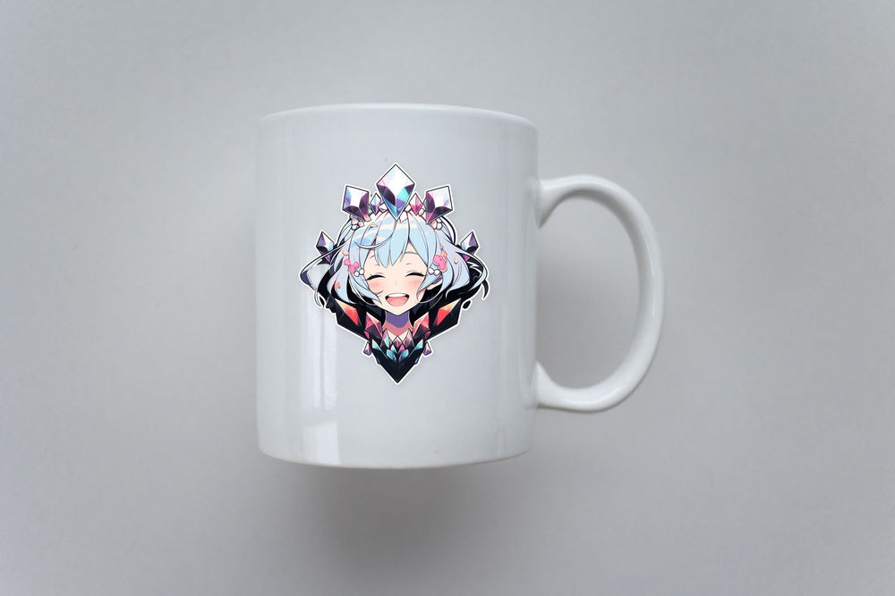 Cute Anime Girl Gems Aesthetic Sticker