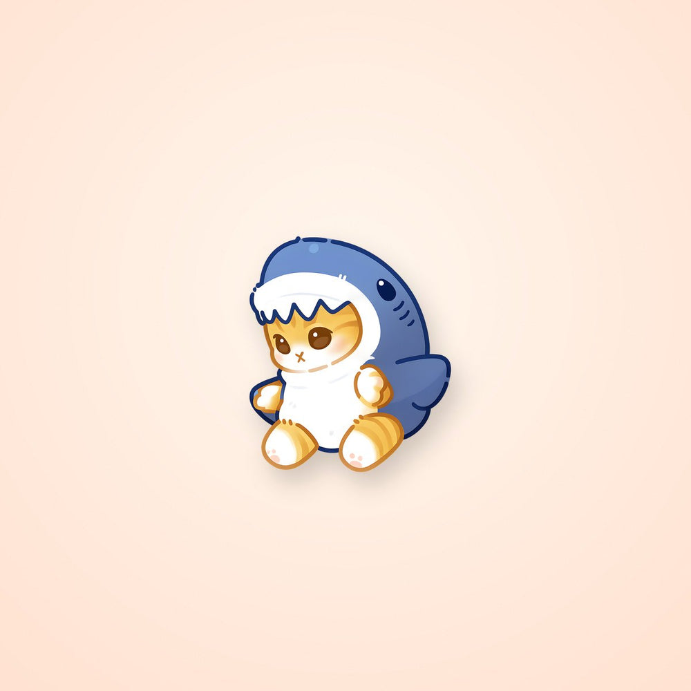 Cute Cat in Shark Costume Sticker