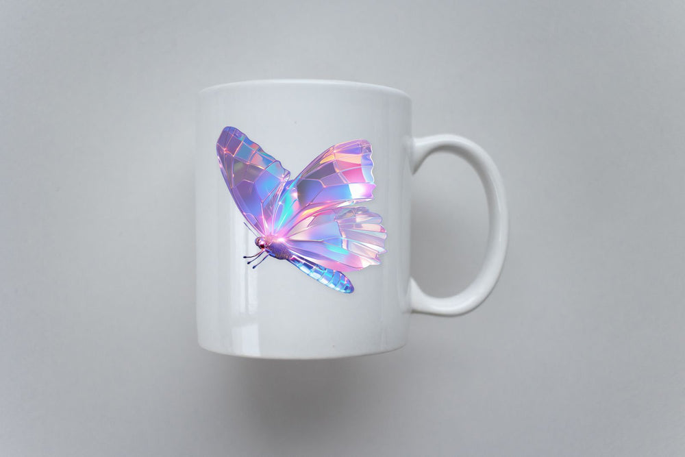 Holographic Butterfly Tech Lines Sticker