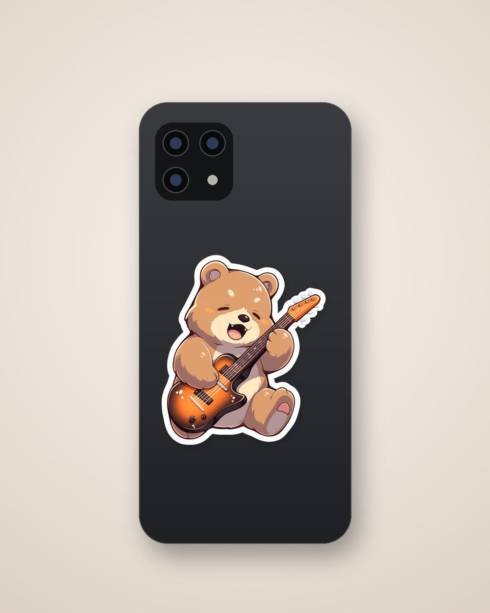 Brown Bear Playing Guitar Sticker
