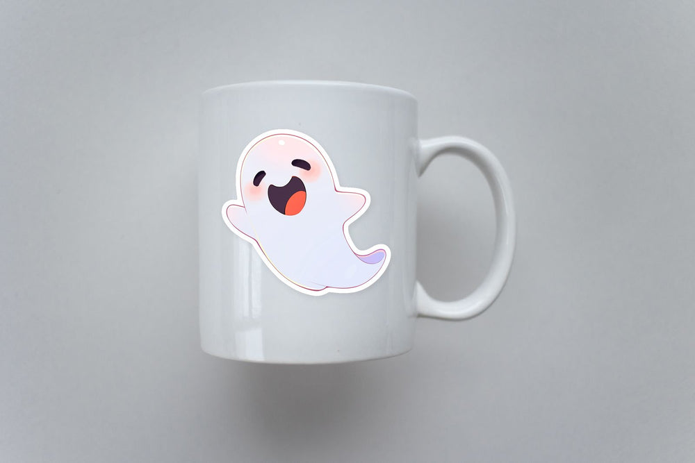 Cute Ghost with Open Mouth Sticker