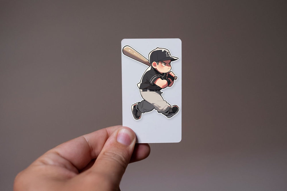 Angry Cute Baseball Player Walking Sticker