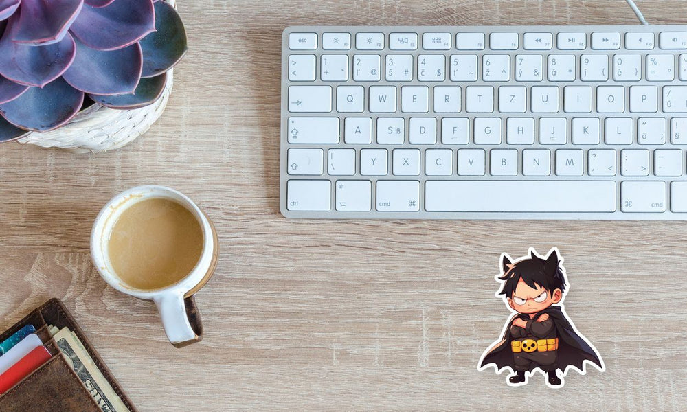 Chibi Luffy Batman Parody Sticker