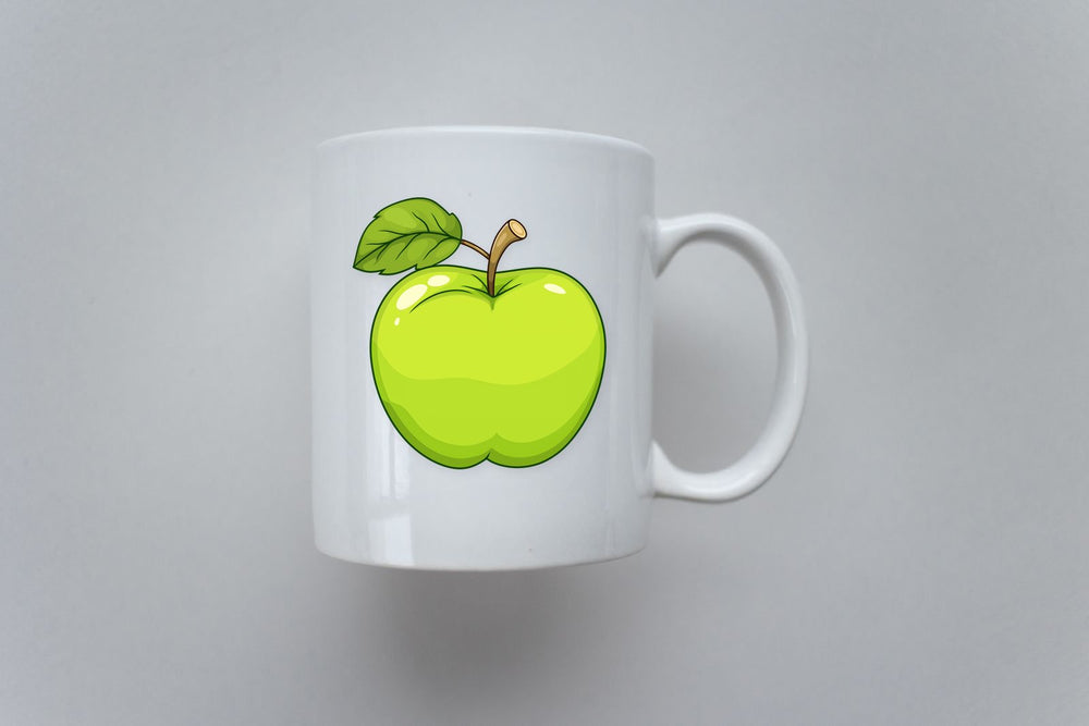 Green Apple Cartoon Style Clipart