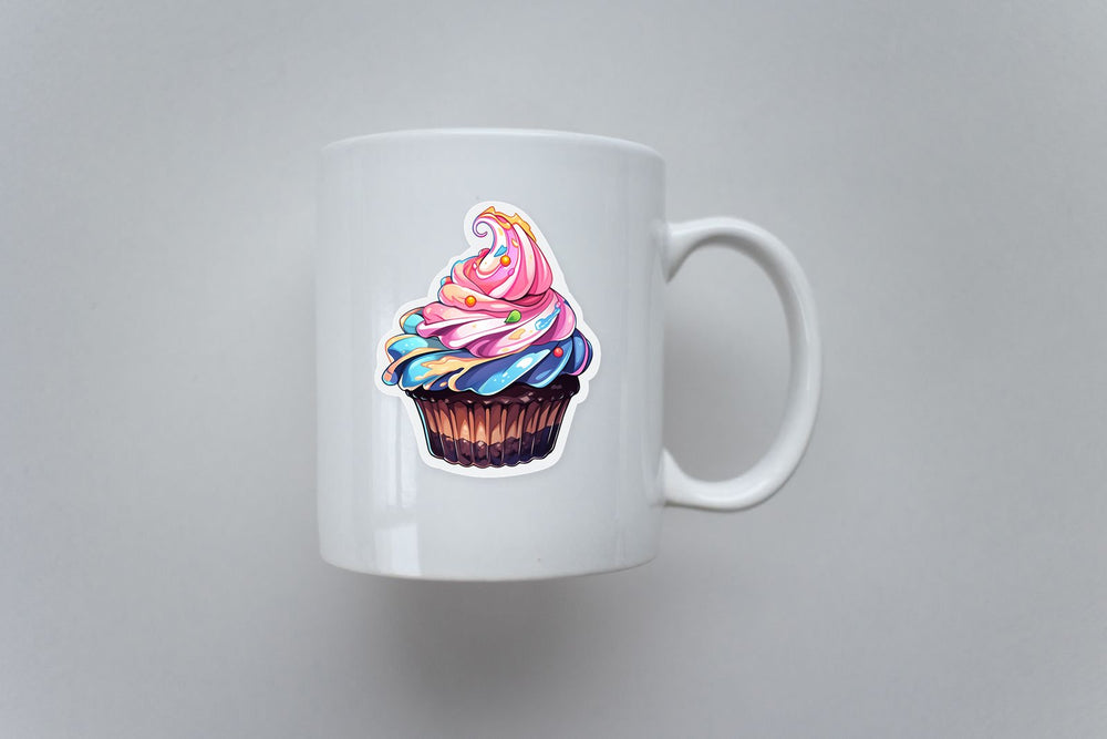 Appetizing Colorful Cupcake Sticker