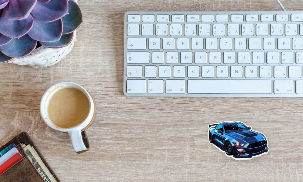 Blue Ford Mustang Sticker