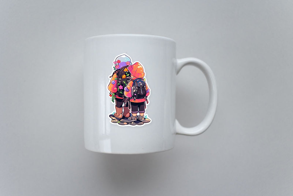 Couple Hikers Aesthetic Sticker