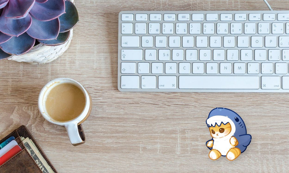 Cute Cat in Shark Costume Sticker