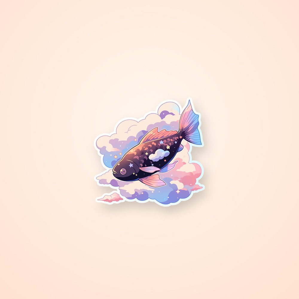 Soaring Fish in the Clouds Sticker