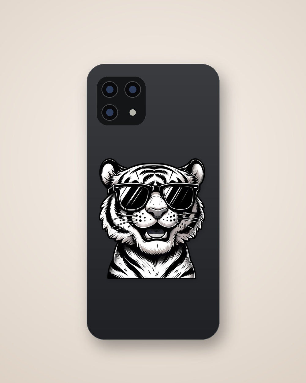 Black & White Tiger in Glasses Sticker