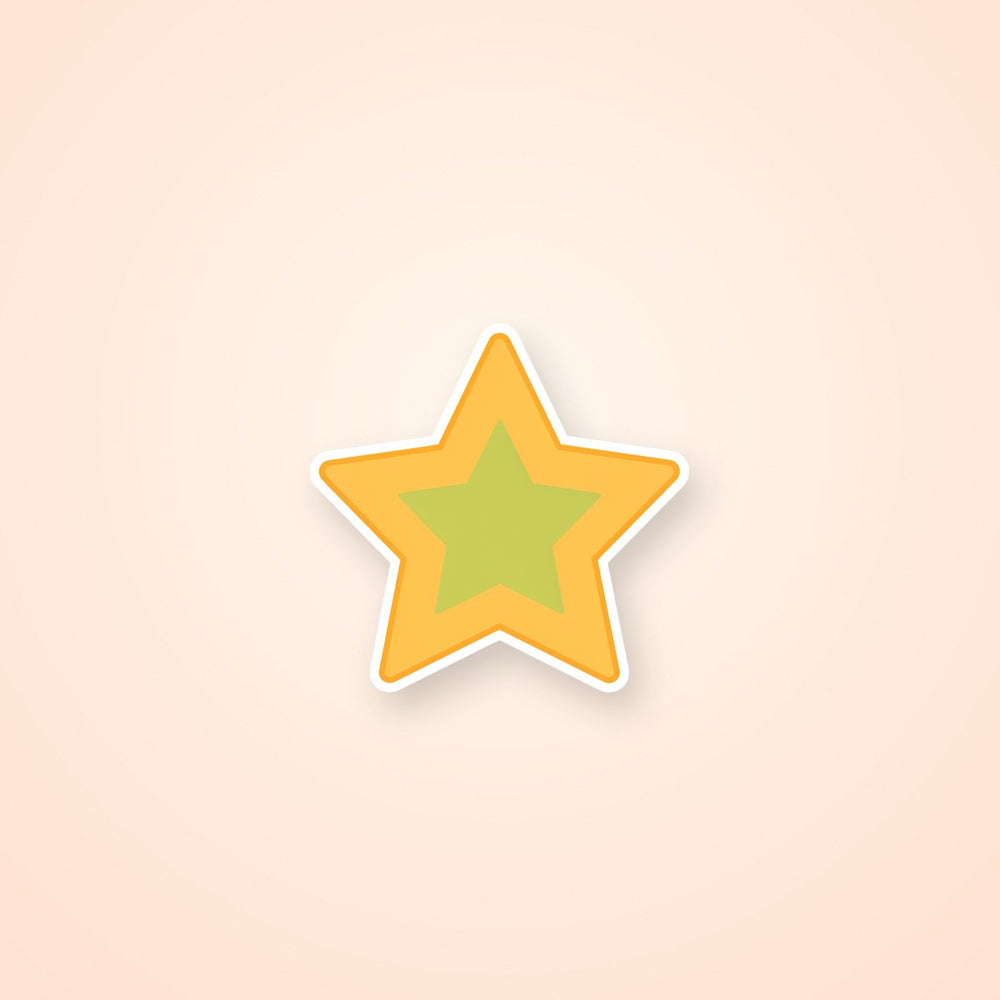 Yellow Cartoon Star Sticker