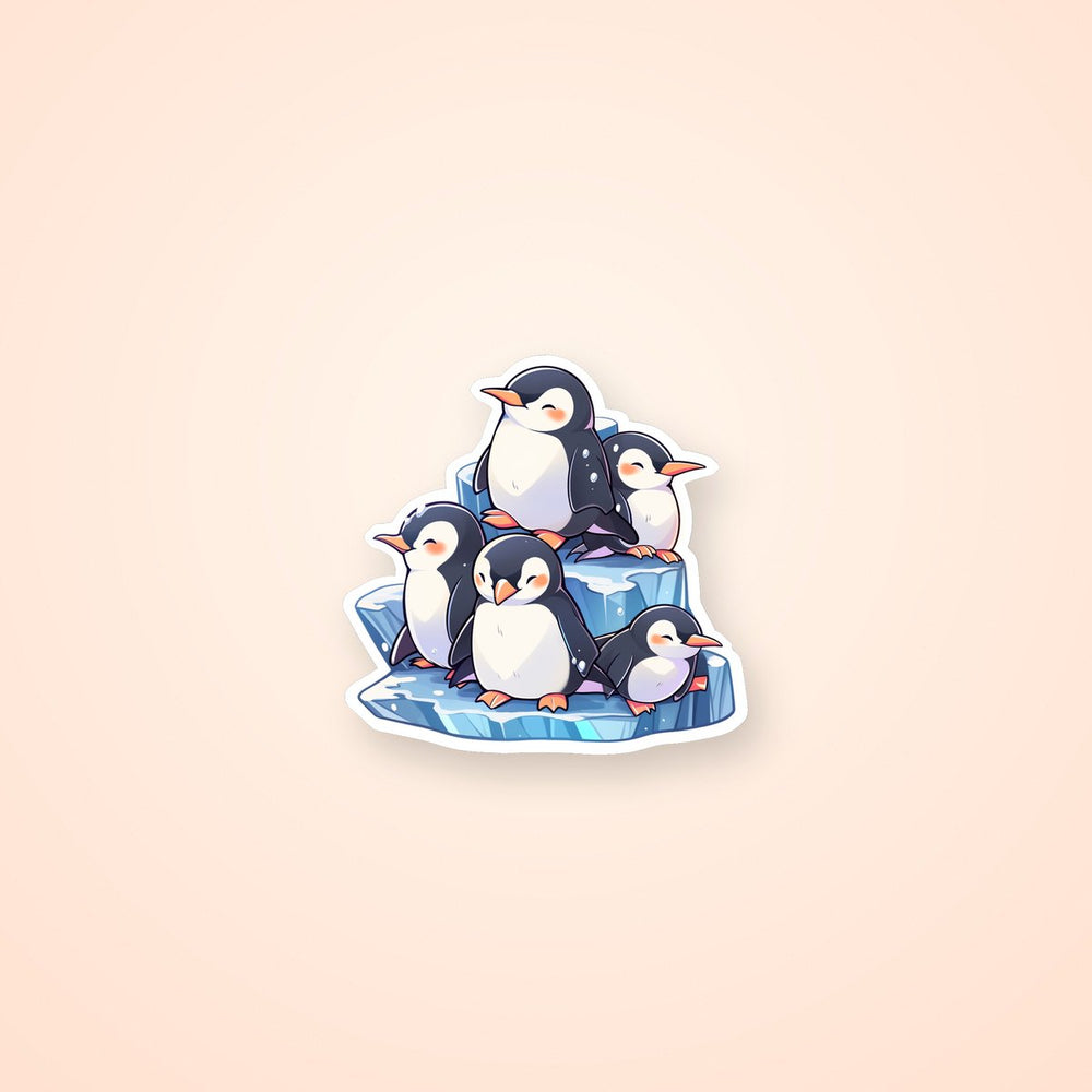 Cute Penguins on Iceberg Sticker