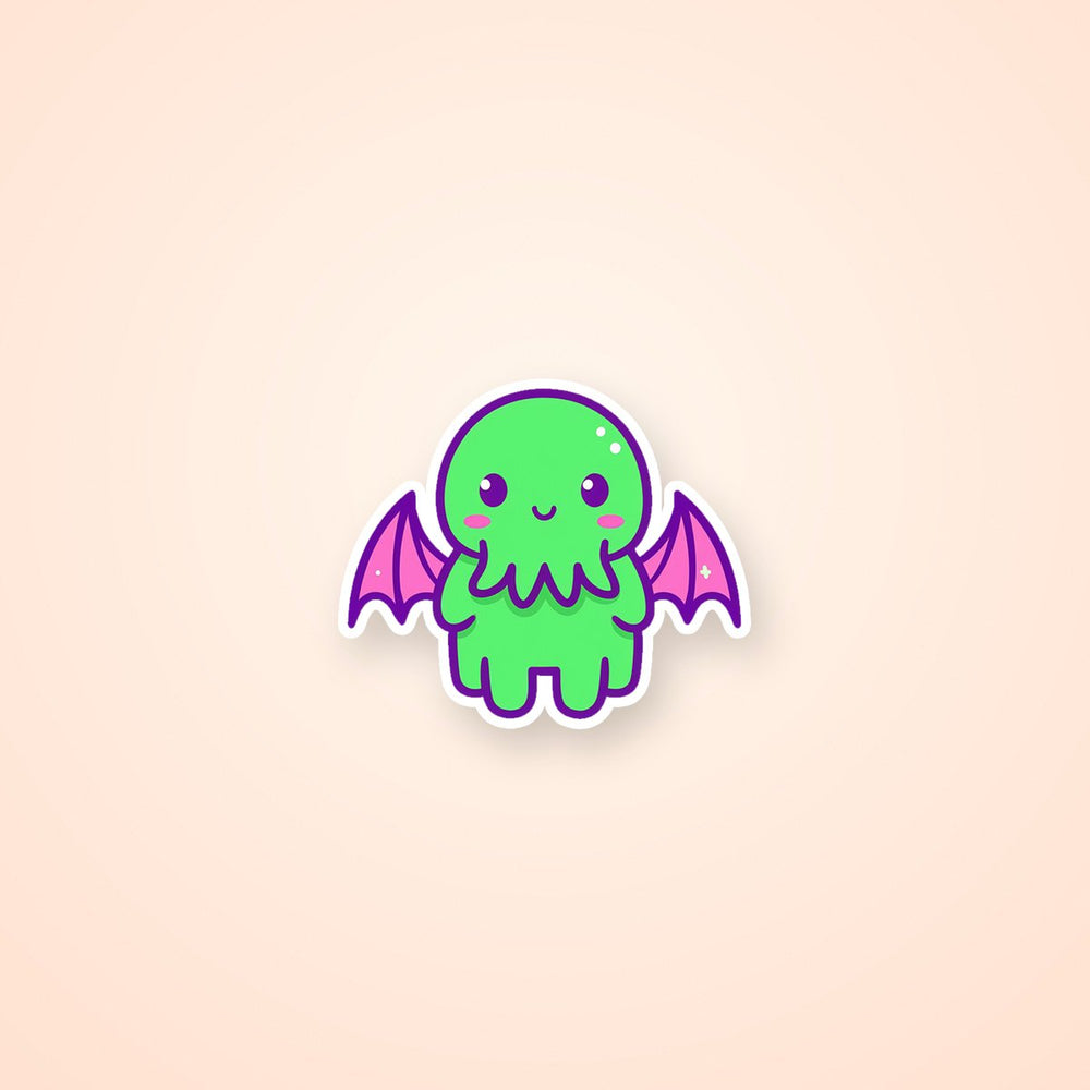 Kawaii Green Cthulhu Cute Monster Sticker