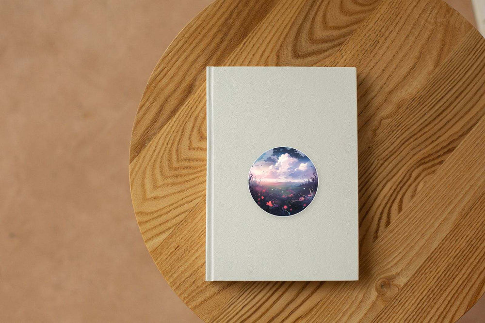 Beautiful Flower Field Round Sticker