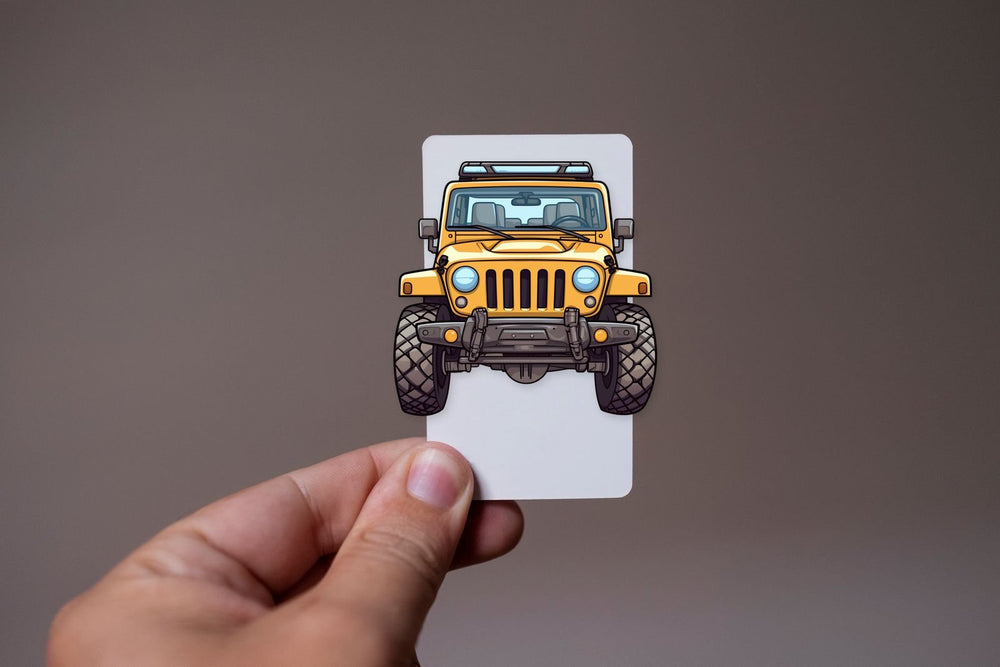 Orange Jeep Wrangler Front View Sticker