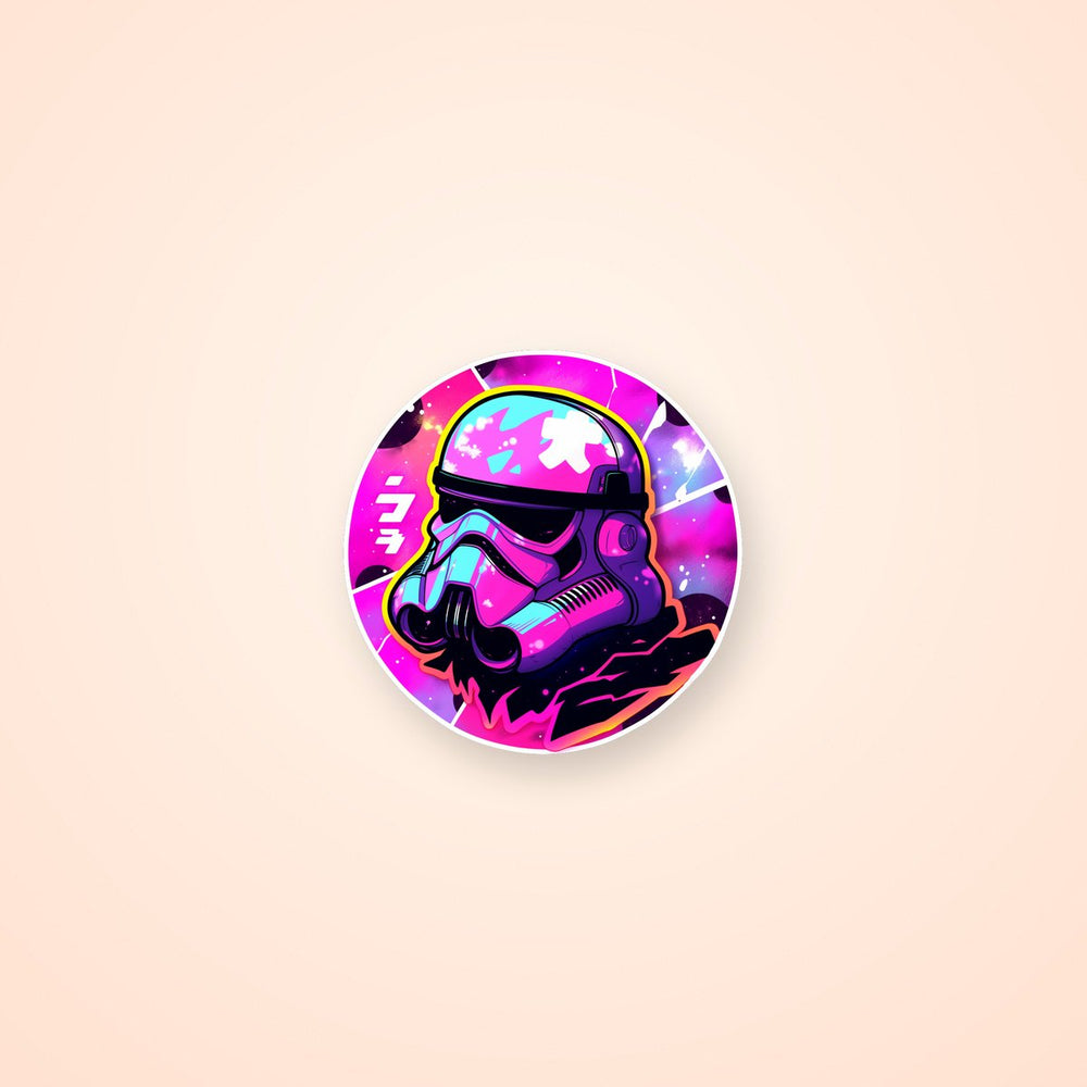 Star Wars Pink Trooper Head Round Sticker