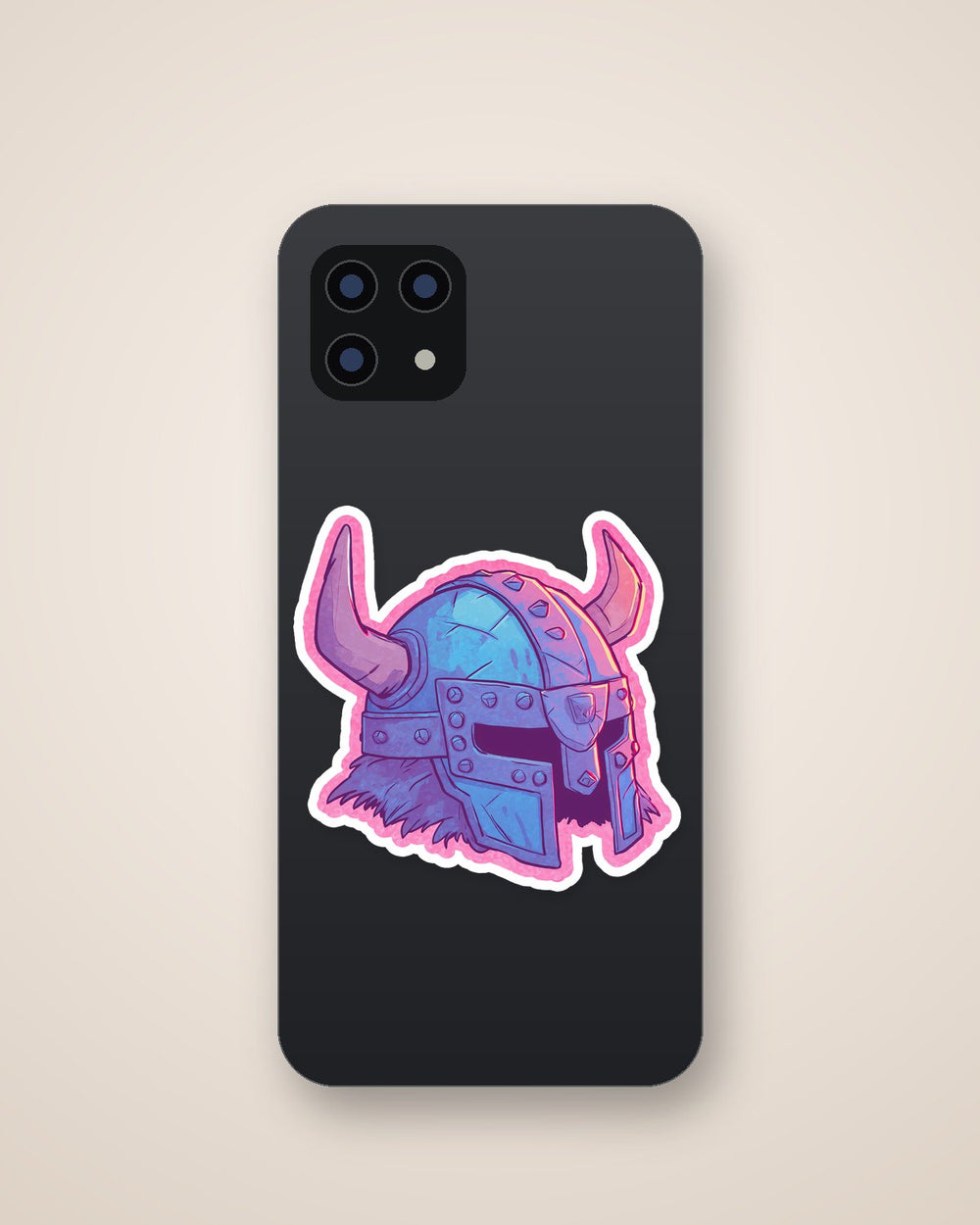 Blue Viking Horned Helmet Sticker