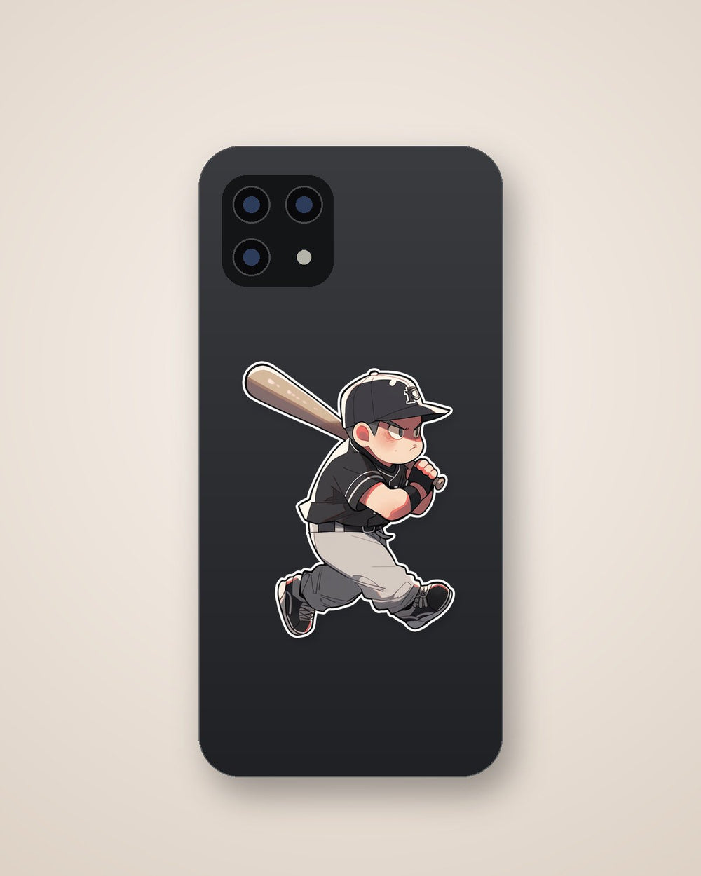 Angry Cute Baseball Player Walking Sticker