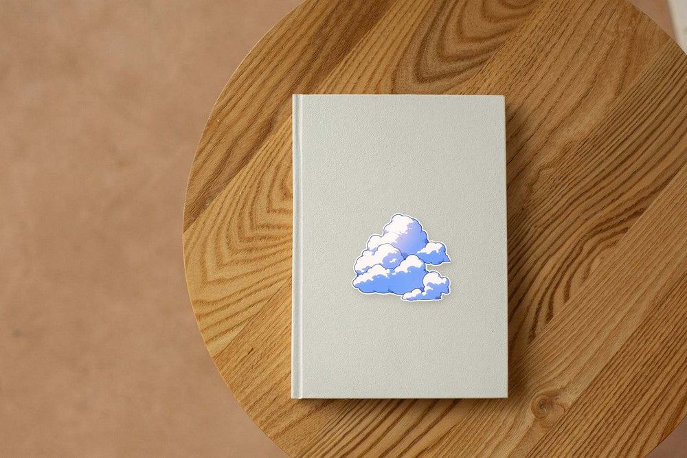 White & Blue Aesthetic Clouds Sticker