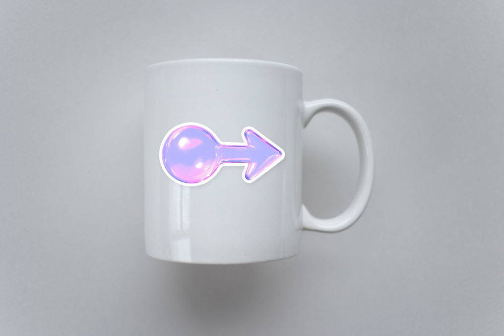 Bubblegum Arrow Glossy Aesthetic Sticker