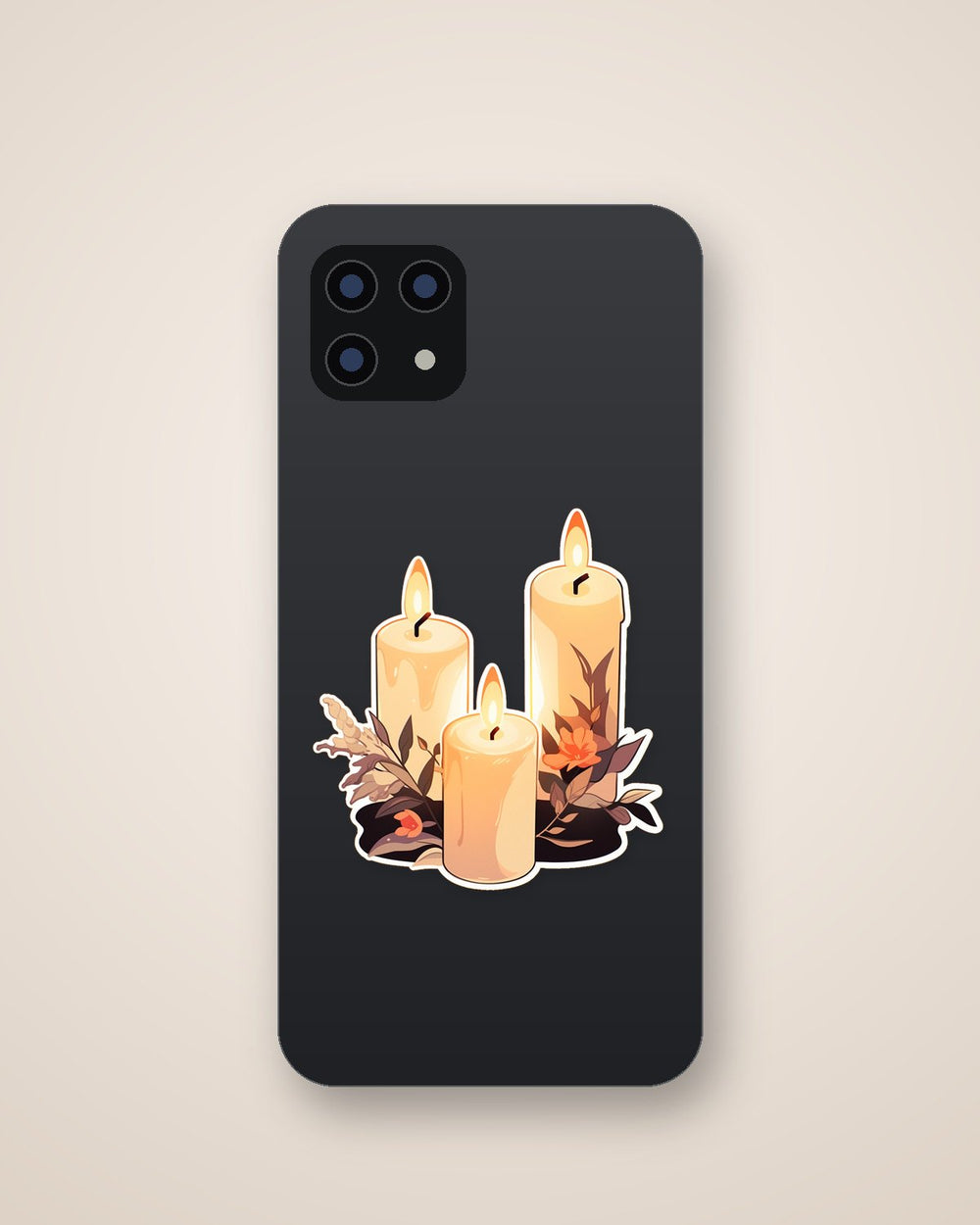 Burning Three Candles Sticker