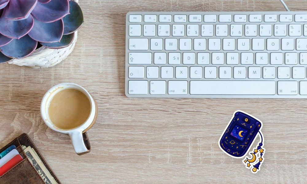 Cosmic Moon Phone Charm Night Sky Sticker