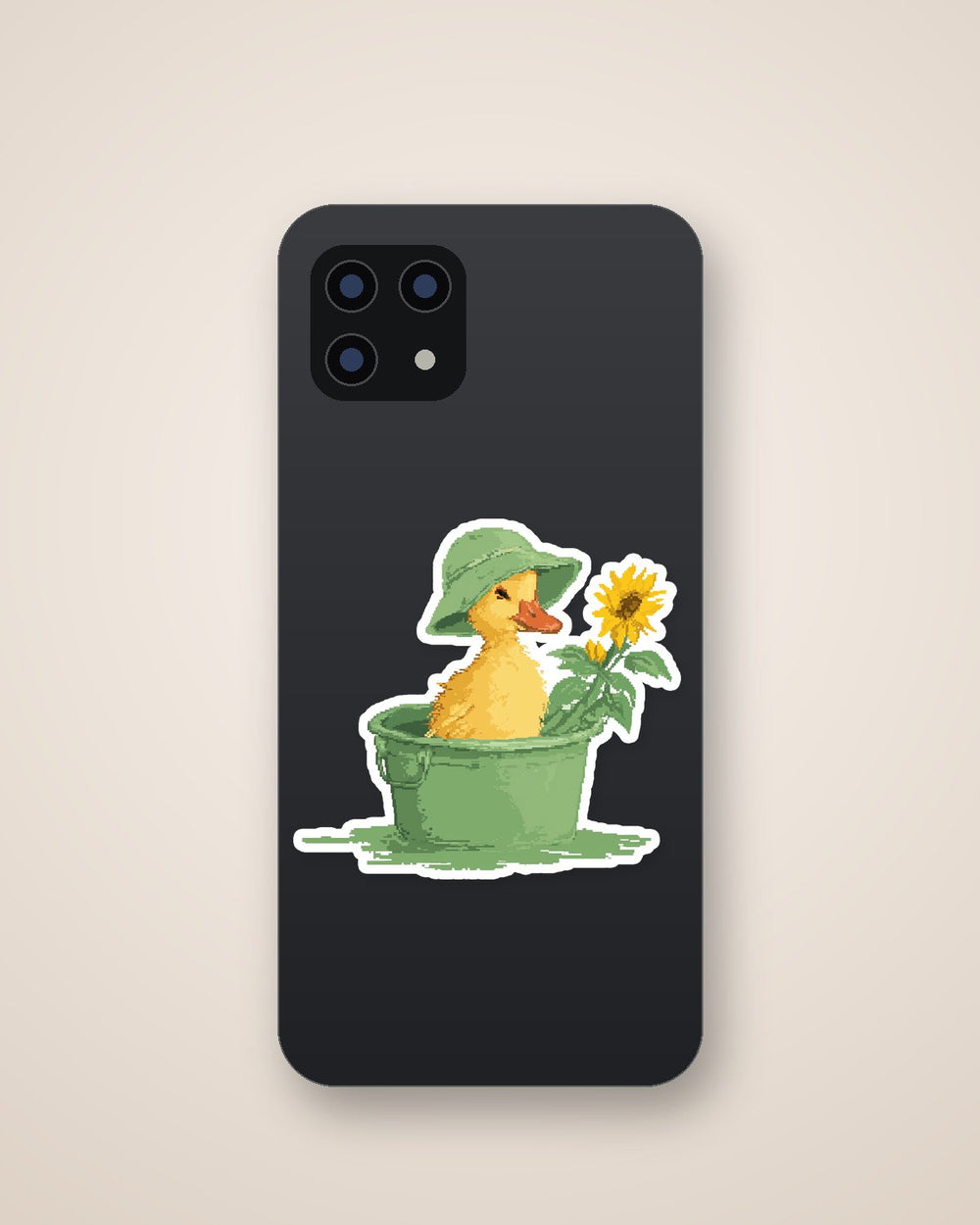 Cute Duckling Bucket Hat Sunflower Aesthetic Sticker