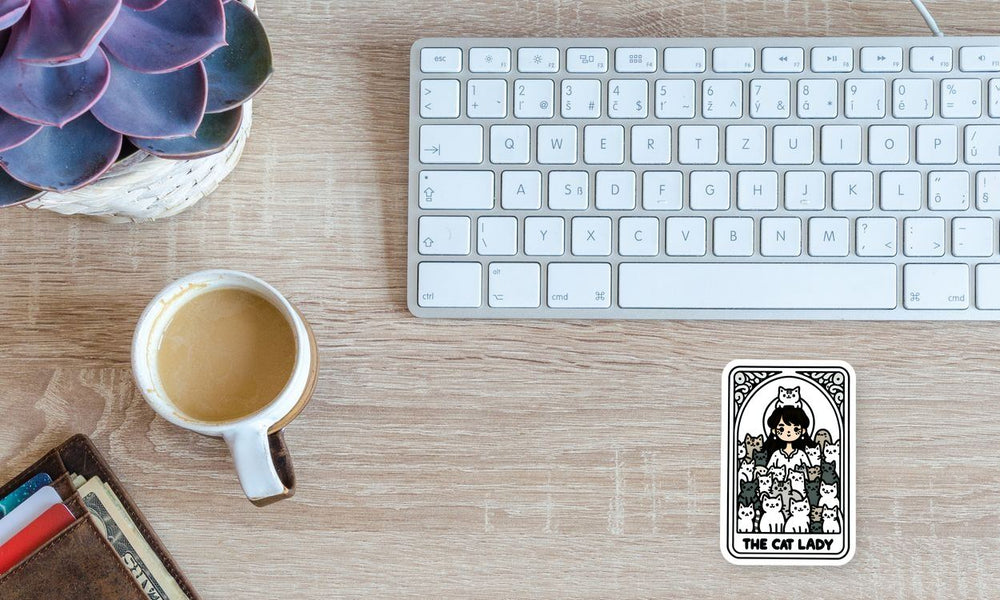 Cat Lady Funny Tarot Sticker
