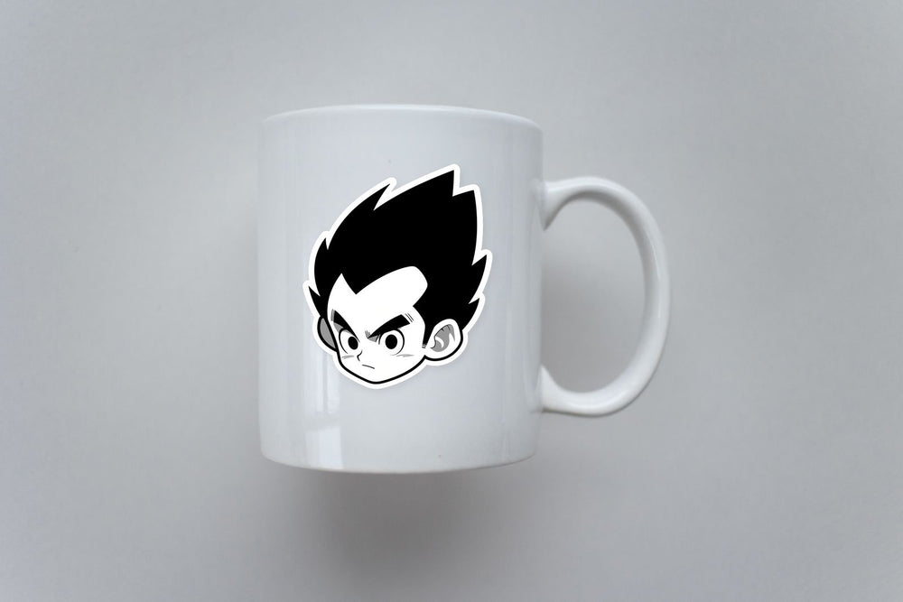 Dbz Kid Vegeta Black & White Sticker