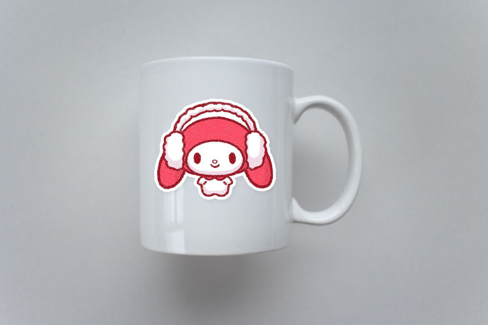 My Melody Fluffy Earmuffs Sticker