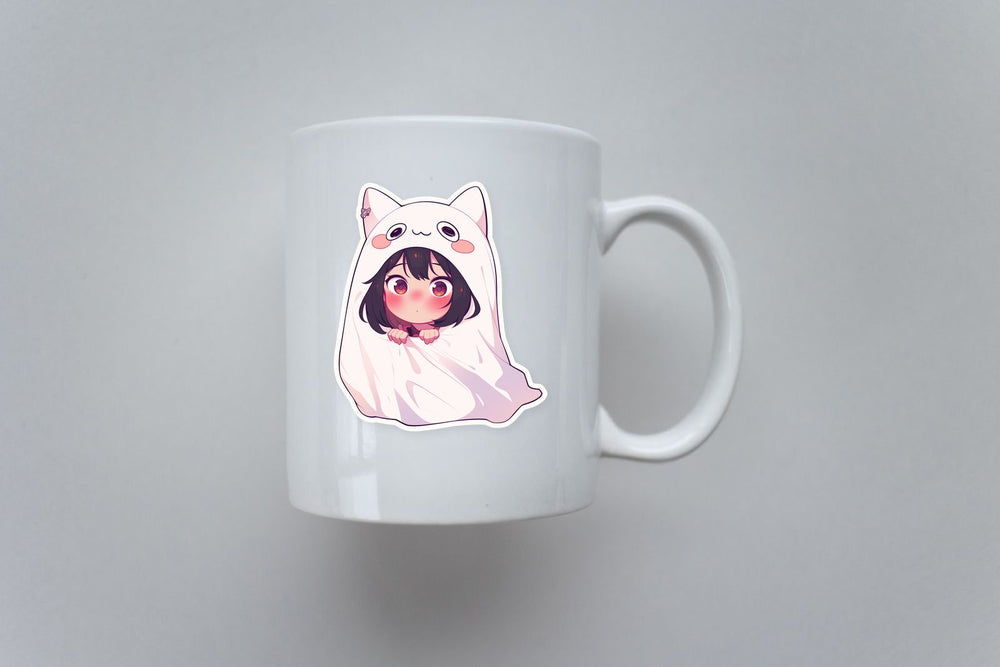 Anime Girl Cat Hood Blanket Sticker
