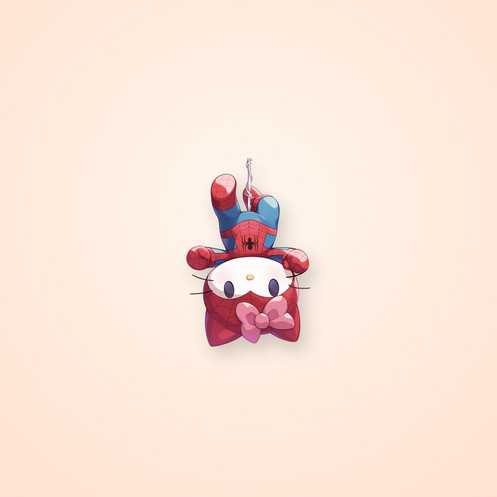 Hello Kitty Spider-Man Upside Down Clipart Sticker