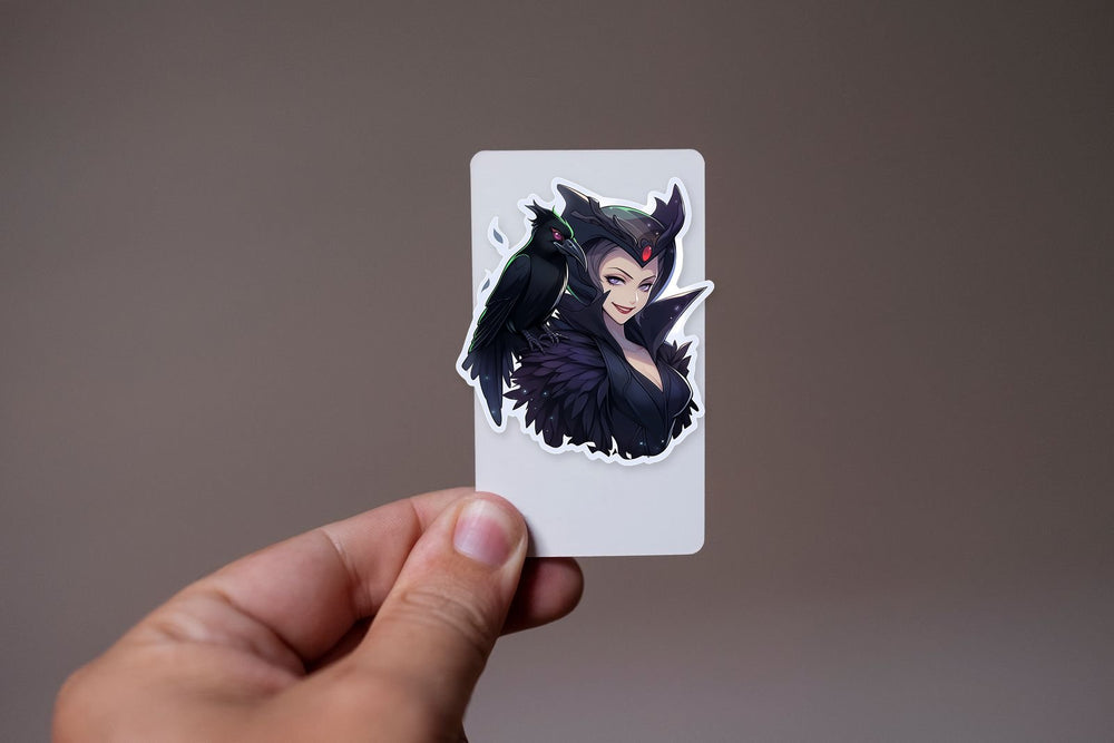 Mystical Girl with Raven Sticker