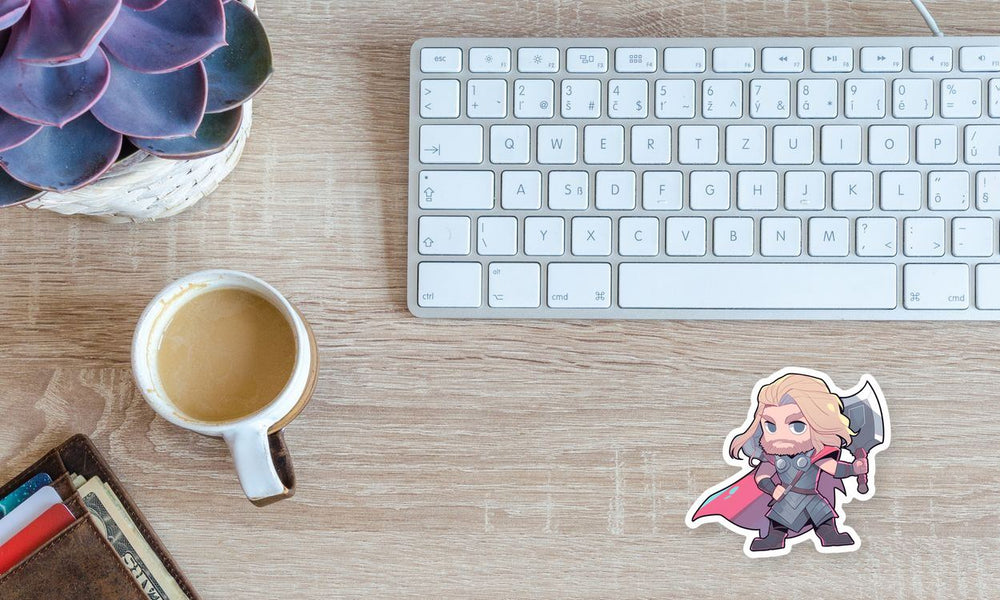 Cute Chibi Thor with Stormbreaker Sticker