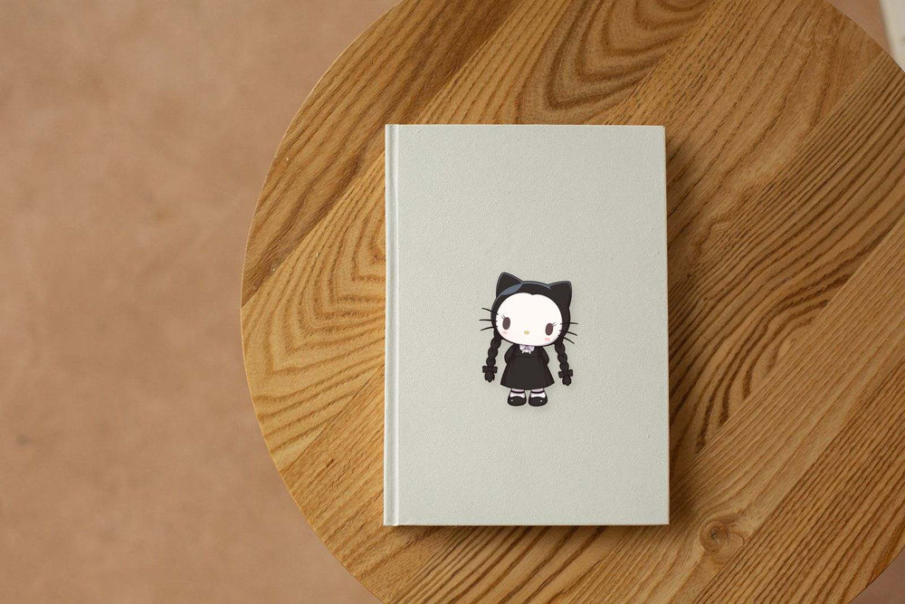 Wednesday Addams Hello Kitty Costume Sticker
