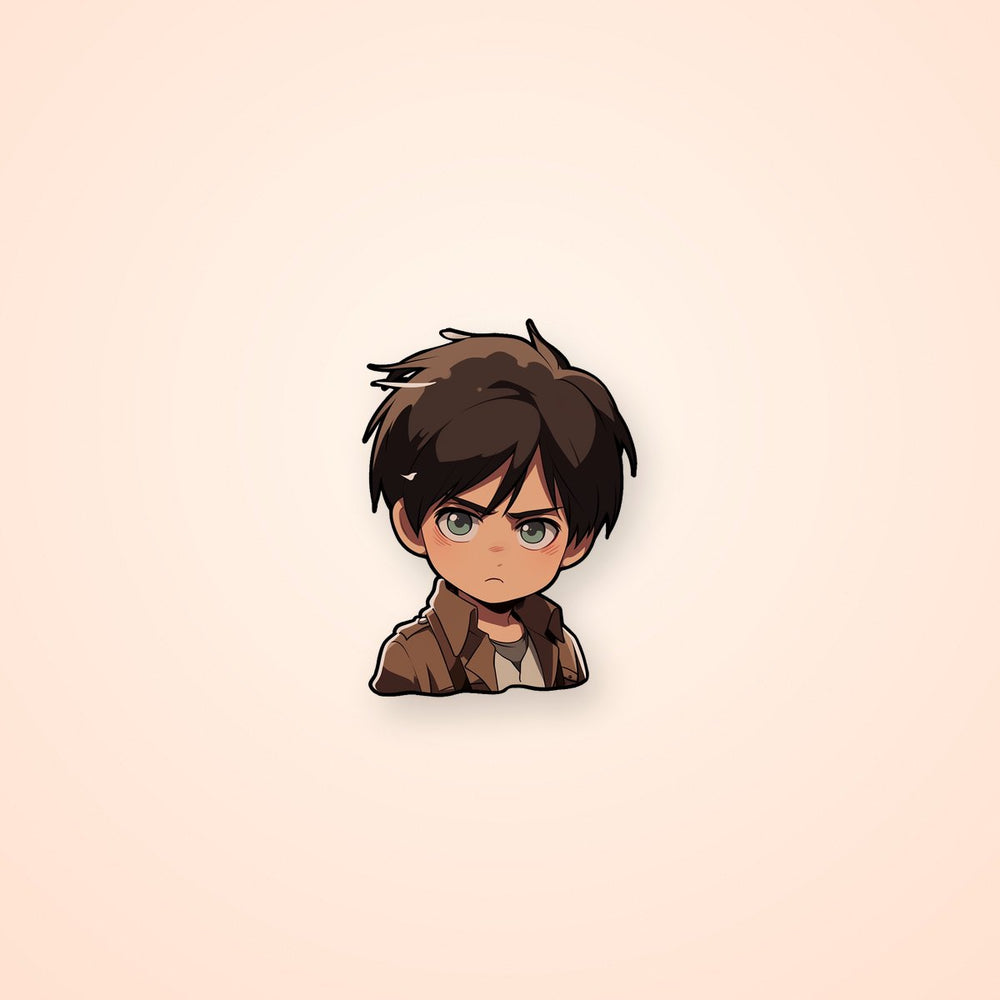 Aot Serious Cute Eren Yeager Kid Sticker