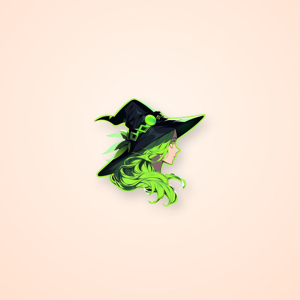 Green Witchy Anime Girl Sticker
